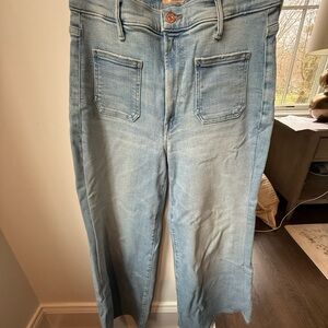 MOTHER Light Blue Flare & Wide Leg Jeans